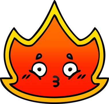 Bir insanın çizdiği ateşin gölgeli çizgi filmi.