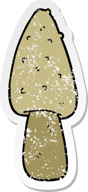 Bir insan tarafından çizilmiş karikatür mantarının sıkıntılı çıkartması