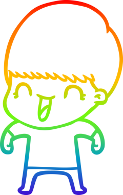 gökkuşağı gradyanı çizimi bir insan tarafından çizilmiş mutlu bir çizgi film çocuğu