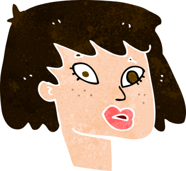 Bir insan tarafından çizilmiş güzel kadın yüzü.