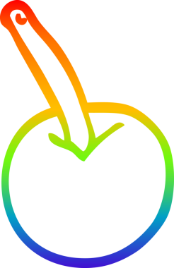 gökkuşağı gradyan çizgi çizimi bir insan tarafından çizilmiş kiraz