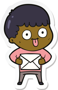 Bir insan tarafından çizilmiş karikatür adamın çıkartması.