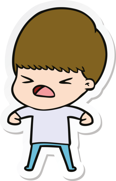 Bir insan tarafından çizilmiş bir karikatür çıkartması.