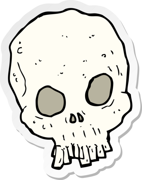 Bir insan tarafından çizilmiş ürkütücü bir karikatür çıkartması.