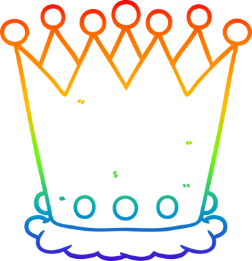 gökkuşağı gradyan bir çizgi insan tarafından çizilmiş bir taç