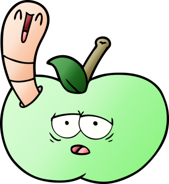 Bir insan tarafından çizilmiş elma solucanı.