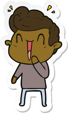 Bir insan tarafından çizilmiş heyecanlı bir adamın çıkartması.