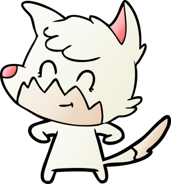 Bir insan tarafından çizilmiş çizgi film dostu tilki.