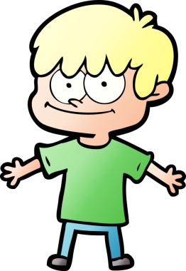 Bir insan tarafından çizilmiş mutlu çizgi film adamı.