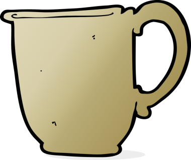 Bir insan tarafından çizilmiş karikatür kupası.