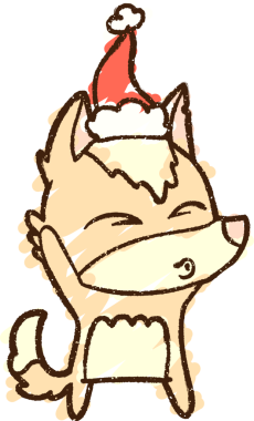 Bir insan tarafından çizilen Noel Köpeği Tebeşiri