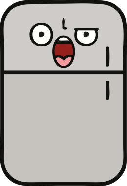 Bir insan tarafından çizilmiş buz dolabı karikatürü.