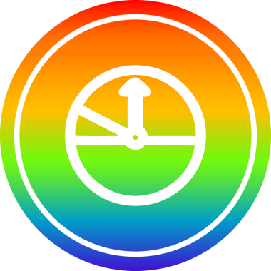 Gökkuşağı gradyan bir insan tarafından çizilmiş hız göstergesi dairesel simgesi
