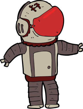 Bir insan tarafından çizilmiş bir astronot.