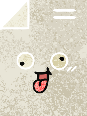 Bir insan tarafından çizilmiş bir kağıdın retro illüstrasyon tarzı karikatürü