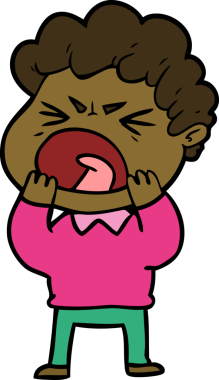 Bir insan tarafından çizilmiş öfkeli bir adam.