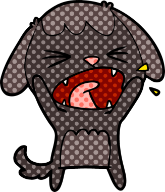 Bir insan tarafından çizilmiş şirin bir köpek havlaması.