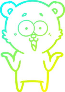 Bir insan tarafından çizilmiş gülen oyuncak ayı çizgi filmi.