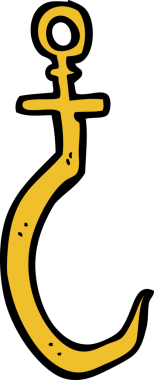 Bir insan tarafından çizilmiş balık kancası.