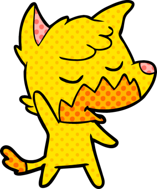 Bir insan tarafından çizilmiş tilki çizgi film karakteri