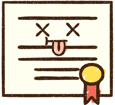 Bir insan tarafından çizilmiş Sertifika Tebeşiri