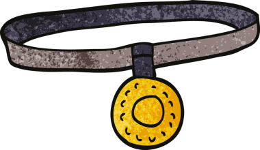 Bir insan tarafından çizilmiş karalama köpek tasması.