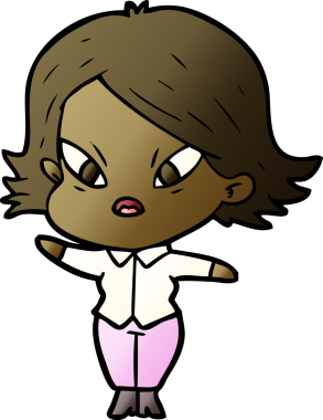 Çizgi film bir insan tarafından çizilmiş stresli kadın.