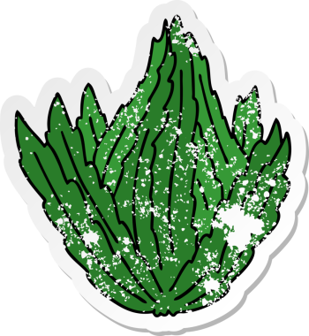 Bir insan tarafından çizilmiş garip bir el marulunun sıkıntılı çıkartması.