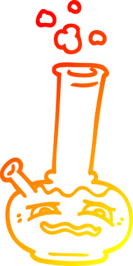 Bir insan tarafından çizilen çizgi film nargilesinin sıcak çizgi çizimi