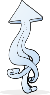 Bir insan tarafından çizilmiş serbest çizim çizgi film oku