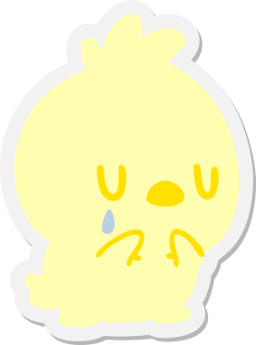 Bir insan tarafından çizilmiş şirin küçük bir kuş ağlaması çıkartması.