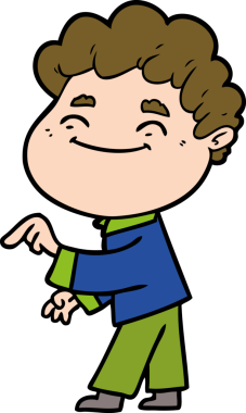 Bir insan tarafından çizilmiş çizgi film dostu bir adam.