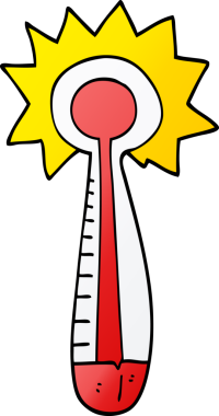 Bir insan tarafından çizilmiş karalama sıcak termometresi