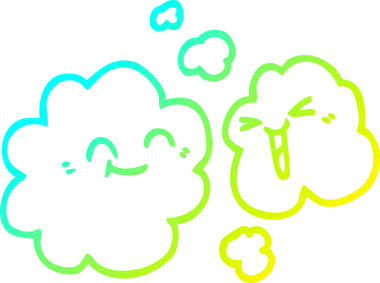 Bir insan tarafından çizilmiş gri dumanlı mutlu bir çizgi.