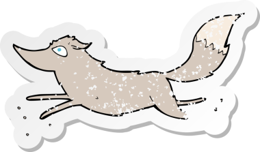 Bir insan tarafından çizilmiş bir kurt çizgi filminin gerilimli etiketi.