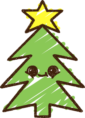 Bir insan tarafından çizilmiş Noel Ağacı Tebeşiri