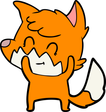 Bir insan tarafından çizilmiş çizgi film dostu tilki.