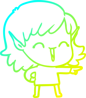 Bir insan tarafından çizilmiş soğuk gradyan çizgi çizimi.