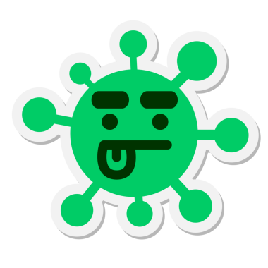 Bir insan tarafından çizilmiş konsantre virüs etiketi