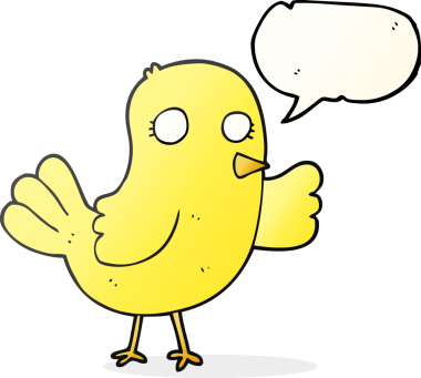 Bir insan tarafından çizilmiş serbest konuşma balonu karikatür kuşu