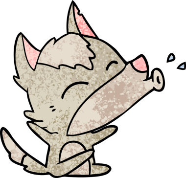 Bir insan tarafından çizilmiş uluyan kurt çizgi filmi.