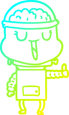 Bir insan tarafından çizilmiş mutlu çizgi film robotu çizimi.