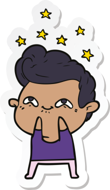 Bir insan tarafından çizilmiş heyecanlı bir adamın çıkartması.