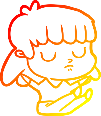 Bir insan tarafından çizilmiş, karikatür, ilgisiz bir kadının sıcak çizgi çizimi