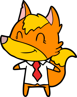 Bir insan tarafından çizilmiş tilki çizgi film karakteri