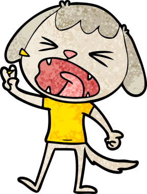 Bir insan tarafından çizilmiş şirin bir köpek havlaması.