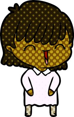 Bir insan tarafından çizilmiş karikatür kadın.