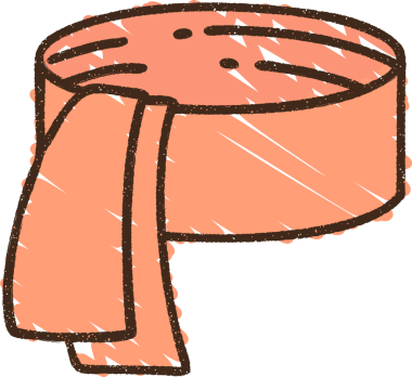 Bir insan tarafından çizilen eşarp tebeşiri