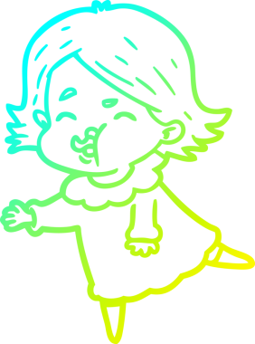 Bir insan tarafından çizilmiş bir karikatür kızı çizimi.