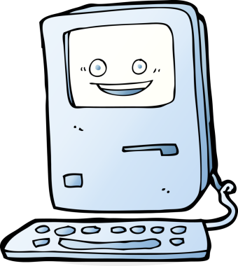 bir insan tarafından çizilmiş eski bir bilgisayar